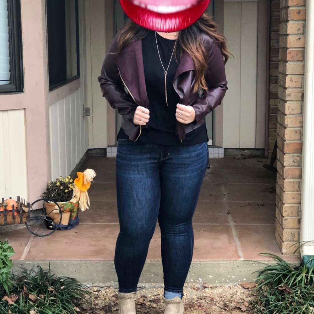 Eggplant leather jacket